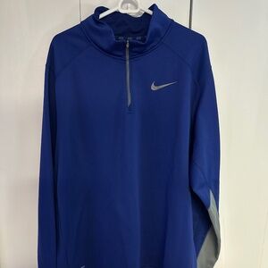 Nike Therma Fit Quarter Zip, Royal / Grey, XXL